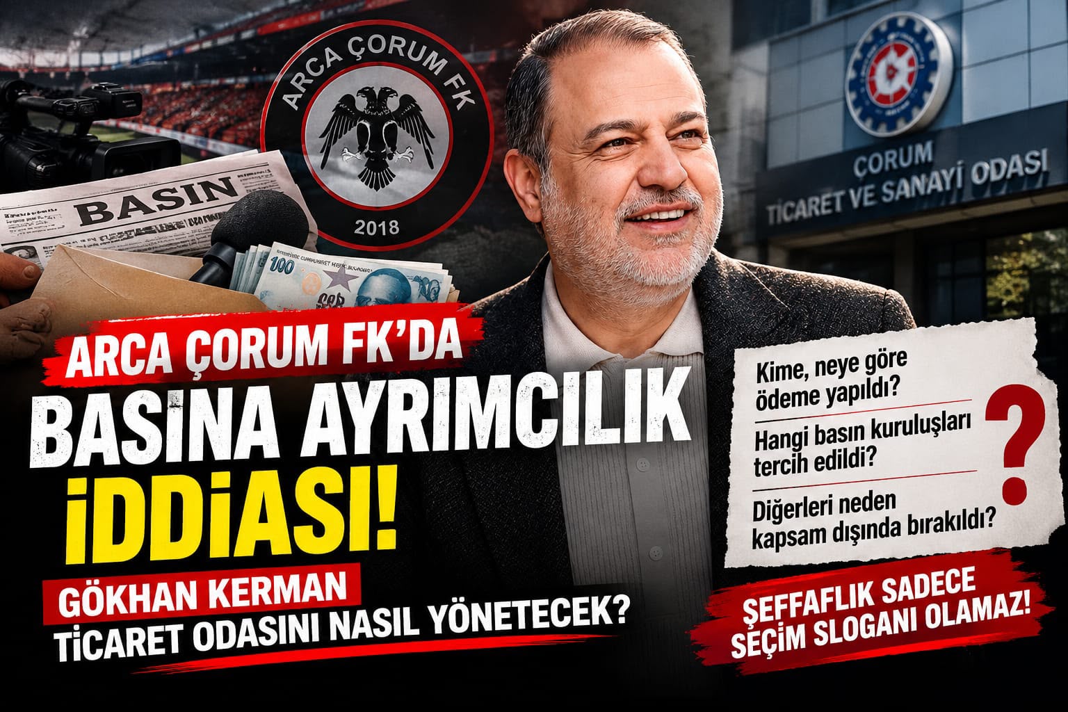 ARCA ÇORUM FK’DA BASIN AYRIMCILIĞI TARTIŞMASI: GÖKHAN KERMAN’DAN AÇIKLAMA BEKLENİYOR