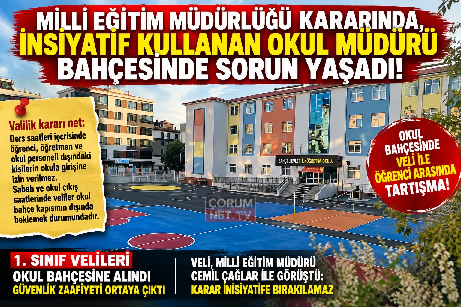 OKUL BAHÇESİNDE VELİ VE ÖĞRENCİ ARASINDA GERGİNLİK: GÖZLER İL MİLLÎ EĞİTİM MÜDÜRLÜĞÜNDE